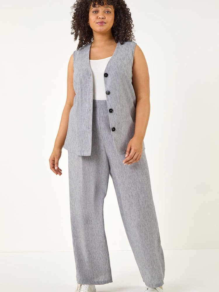 Roman Grey Curve Wide Leg Trousers - Image 2 of 5