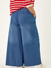 Roman Blue Curve Tie Waist Denim Trousers - Image 3 of 5