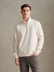 U.S. Polo Assn White Interlock Taped Funnel Sweatshirt - Image 1 of 7