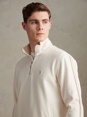 U.S. Polo Assn White Interlock Taped Funnel Sweatshirt - Image 4 of 7