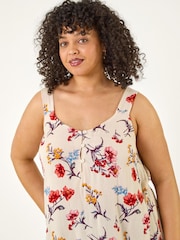 Roman Natural Curve Ditsy Floral V-Neck Top - Image 4 of 5