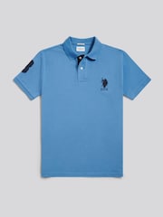 Zilais mergels - U.S. Polo Assn Regulāra piegriezuma spēlētāja 3 pikē polo krekls - Attēls 6 no 9