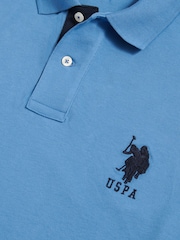 Zilais mergels - U.S. Polo Assn Regulāra piegriezuma spēlētāja 3 pikē polo krekls - Attēls 8 no 9
