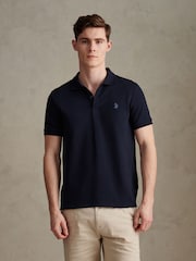 U.S. Polo Assn. Navy Twill Texture Polo Shirt - Image 1 of 7