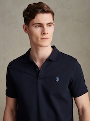 U.S. Polo Assn. Navy Twill Texture Polo Shirt - Image 4 of 7