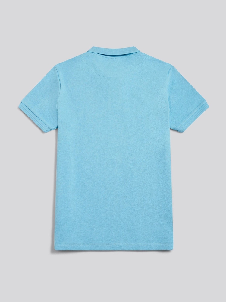 U.S. Polo Assn Blue Texture Terry Polo Shirt - Image 2 of 3