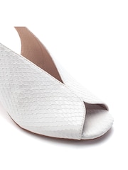 Moda in Pelle White Love High Vamp Sandals With Swoosh Heels - Image 3 of 4