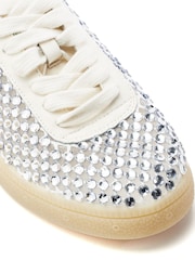 Moda in Pelle White Alessio Embellished Gum Sole Trainers - Image 2 of 3