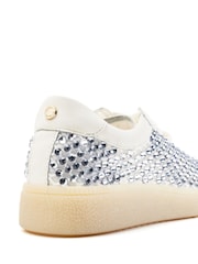 Moda in Pelle White Alessio Embellished Gum Sole Trainers - Image 3 of 3
