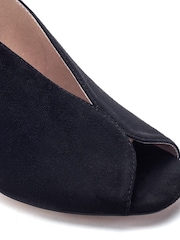 Moda in Pelle Black Love High Vamp Sandals With Swoosh Heels - Image 3 of 3