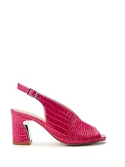 Moda in Pelle Pink Love High Vamp Sandals With Swoosh Heels - Image 1 of 4