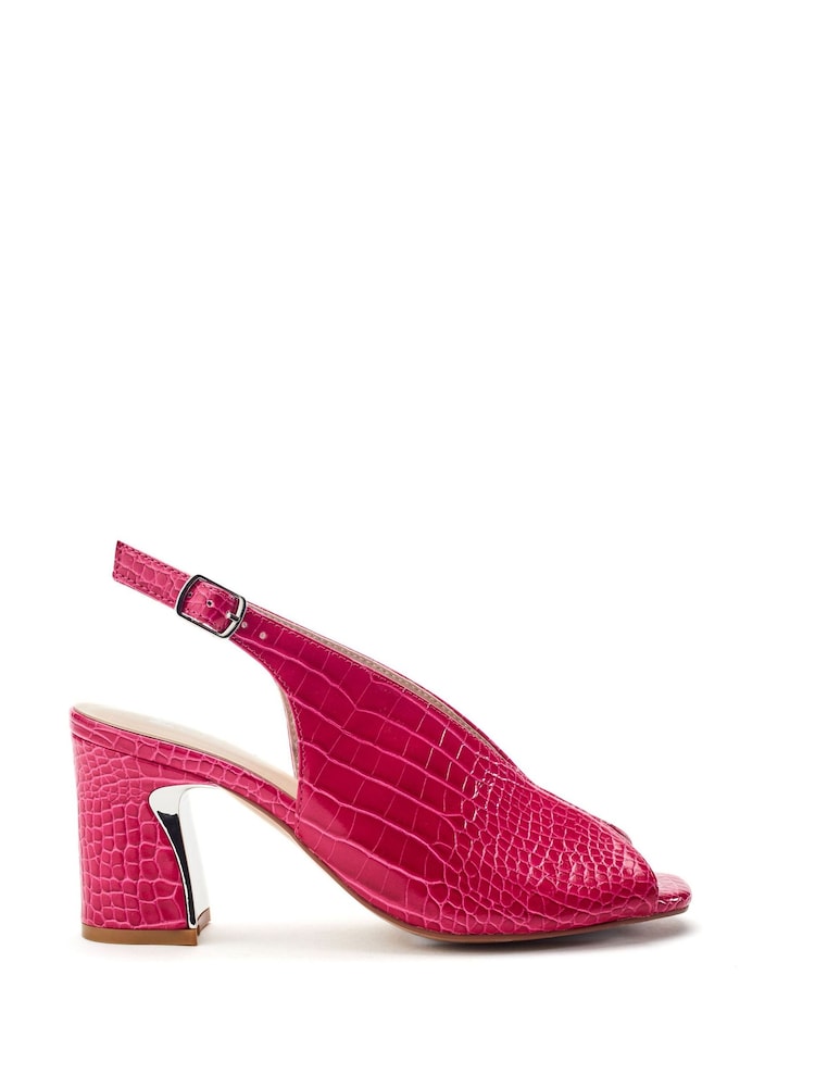 Moda in Pelle Pink Love High Vamp Sandals With Swoosh Heels - Image 1 of 4