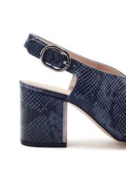 Moda in Pelle Blue Naylani Block Heel Sandals With V Shaped Upper - Image 3 of 3