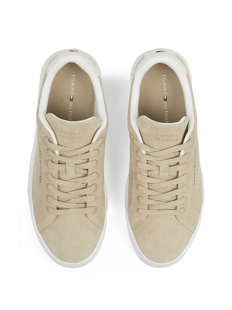 Tommy Hilfiger Natural Logo Suede Court Shoes - Image 5 of 5
