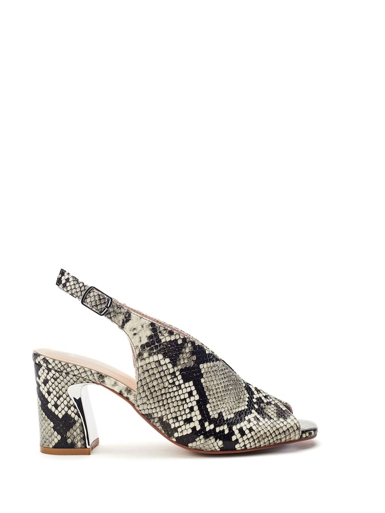 Moda in Pelle Grey Love High Vamp Sandals With Swoosh Heels - Image 1 of 4