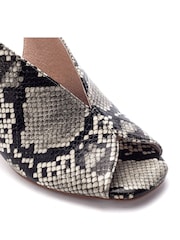 Moda in Pelle Grey Love High Vamp Sandals With Swoosh Heels - Image 3 of 4