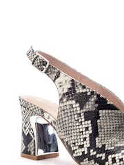 Moda in Pelle Grey Love High Vamp Sandals With Swoosh Heels - Image 4 of 4