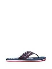 Tommy Hilfiger Desert Sky Webbing Strap Logo Flip Flops - Image 1 of 5