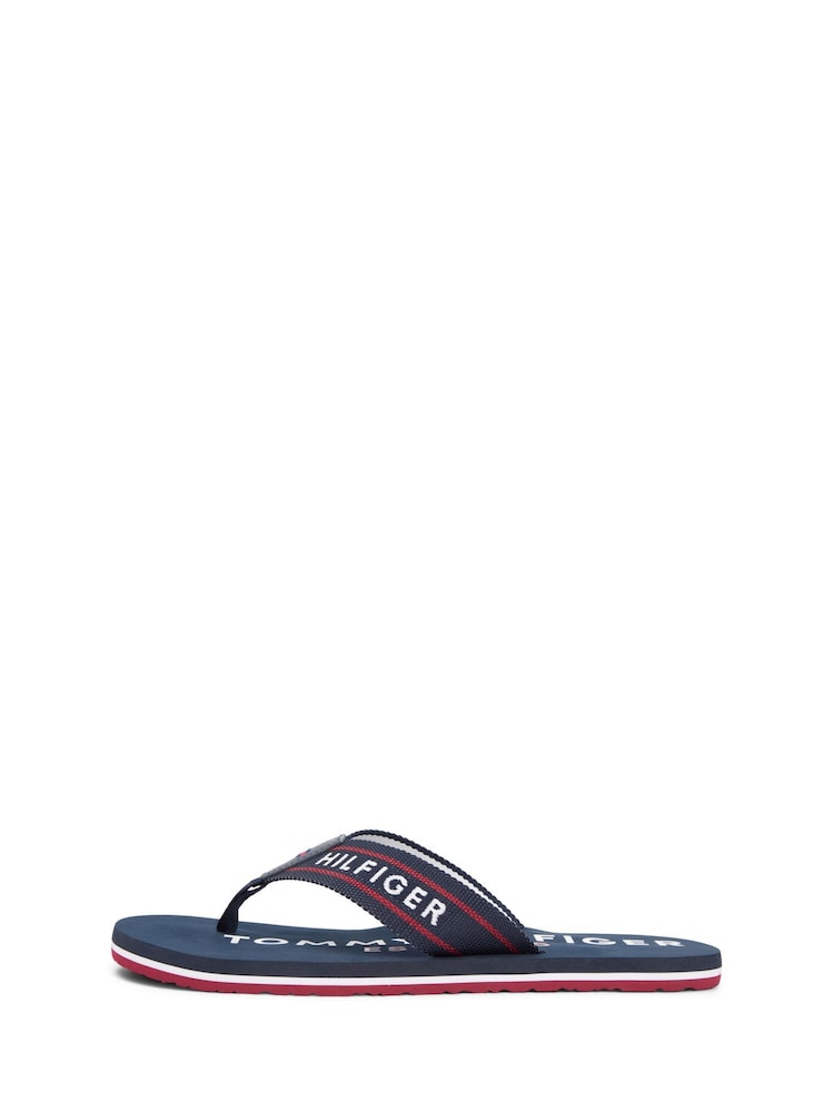 Tommy Hilfiger Desert Sky Webbing Strap Logo Flip Flops - Image 2 of 5