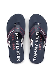 Tommy Hilfiger Desert Sky Webbing Strap Logo Flip Flops - Image 5 of 5