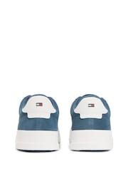 Tommy Hilfiger Blue Contrast Heel Suede Court Trainers - Image 4 of 6