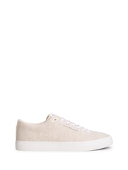 Natural - Tommy Hilfiger Linen Chambray Jacquard Trainers - Imaginea 1 din 6