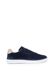 Tommy Hilfiger Blue Luxe Embossed Logo Suede Trainers - Image 1 of 6