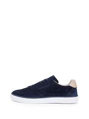 Tommy Hilfiger Blue Luxe Embossed Logo Suede Trainers - Image 2 of 6