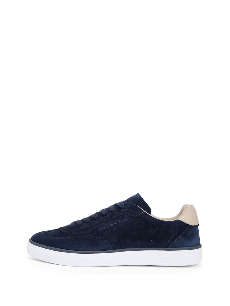 Tommy Hilfiger Blue Luxe Embossed Logo Suede Trainers - Image 2 of 6