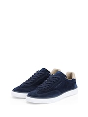 Tommy Hilfiger Blue Luxe Embossed Logo Suede Trainers - Image 3 of 6