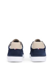 Tommy Hilfiger Blue Luxe Embossed Logo Suede Trainers - Image 4 of 6
