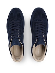 Tommy Hilfiger Blue Luxe Embossed Logo Suede Trainers - Image 5 of 6