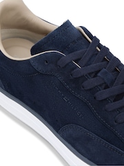 Tommy Hilfiger Blue Luxe Embossed Logo Suede Trainers - Image 6 of 6
