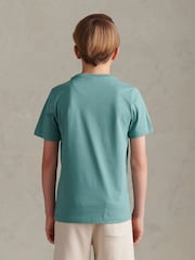 U.S. Polo Assn. Teal Double Horsemen Graphic T-Shirt - Image 4 of 7