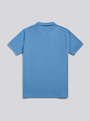 U.S. Polo Assn Blue Mini Vertical Texture Open Collar Polo Shirt - Image 7 of 8