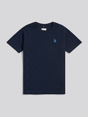 U.S. Polo Assn Blue Square Textured T-Shirt - Image 5 of 7