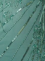 Adrianna Papell Green Studio Beaded Mesh Long Dress - Image 6 of 6