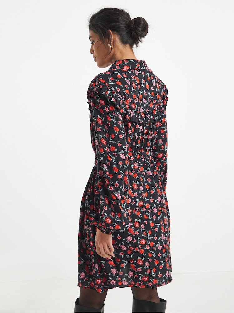 Simply Be Frill Detail Shirt Dress - Image 2 of 4 Simply Be Frill Detail Shirt Dress - Image 2 of 4
