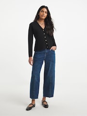 Simply Be Black Cinched Waist Cardigan - Image 1 of 4