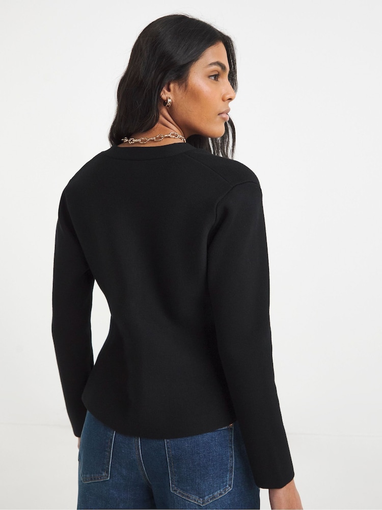 Simply Be Black Cinched Waist Cardigan - Image 2 of 4