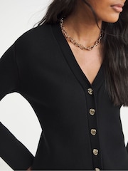 Simply Be Black Cinched Waist Cardigan - Image 4 of 4