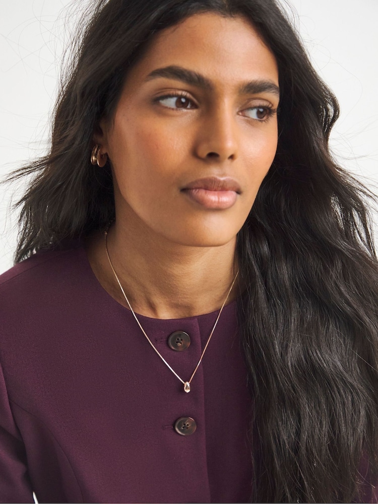 Simply Be Purple Collarless Waisted Blazer - Image 4 of 4