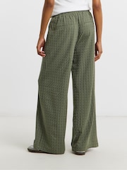 Simply Be Green Tie Waist Side Stripe Wide Leg Trousers - Image 3 of 4