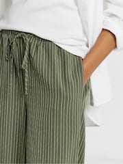 Simply Be Green Tie Waist Side Stripe Wide Leg Trousers - Image 4 of 4