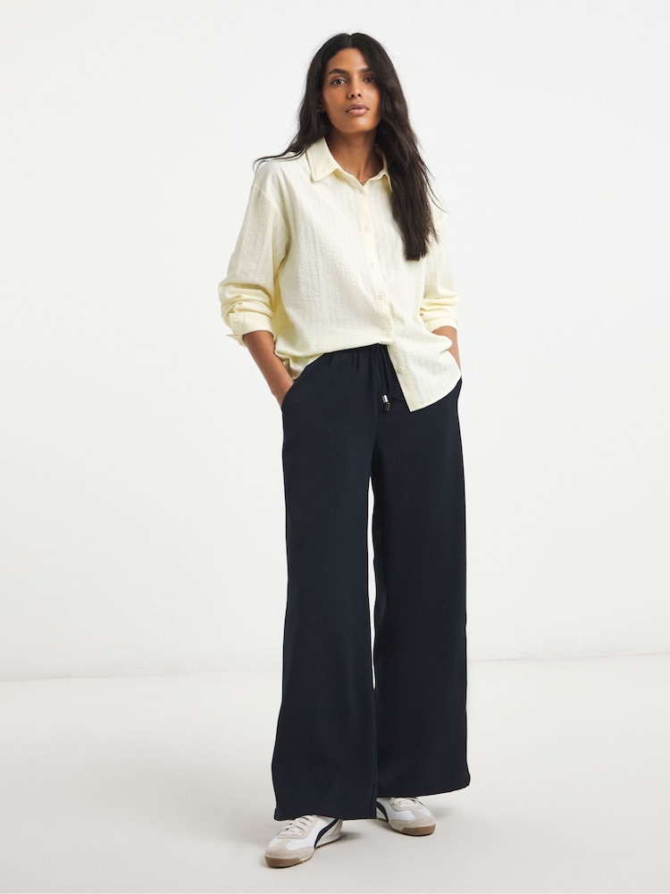 Simply Be Yellow Cropped Stripe Boxy Shirt - Image 1 of 4 Simply Be Yellow Cropped Stripe Boxy Shirt - Image 1 of 4