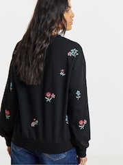 Simply Be Black Cross Stitch Emroidered Sweatshirt - Image 2 of 4