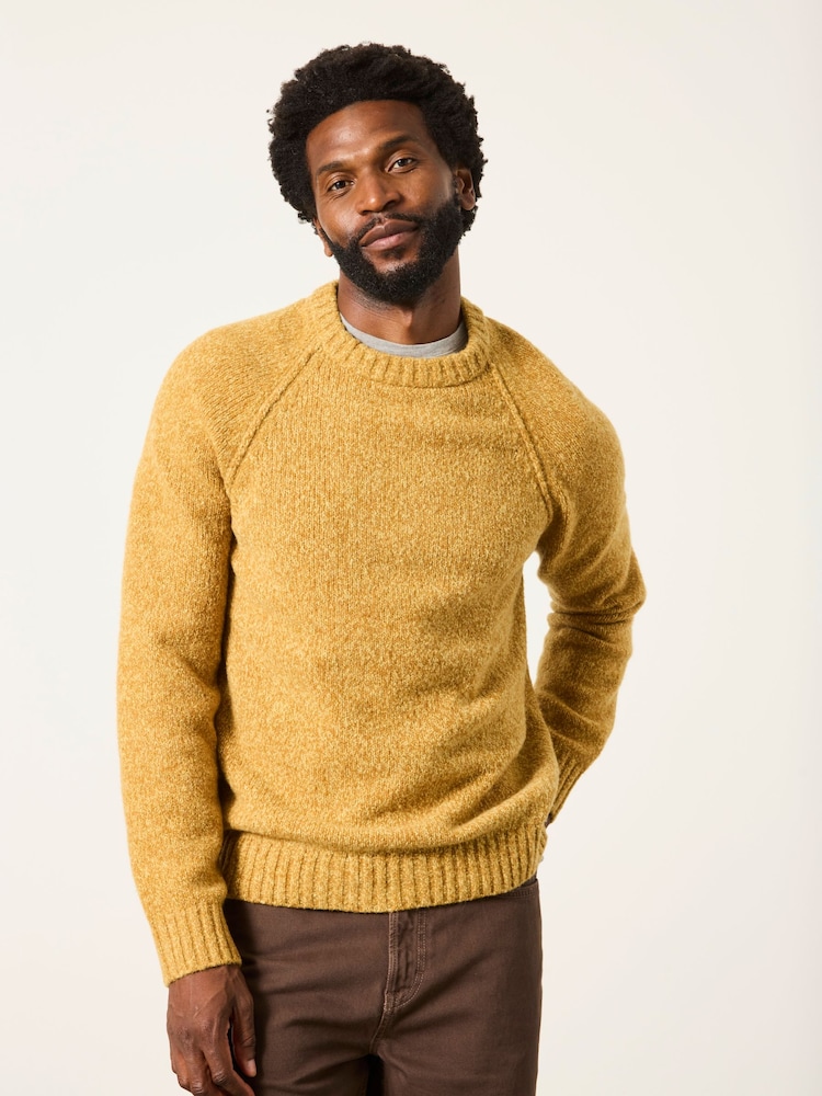 FatFace Deanston Yellow Crew Neck Jumper - Image 1 of 6