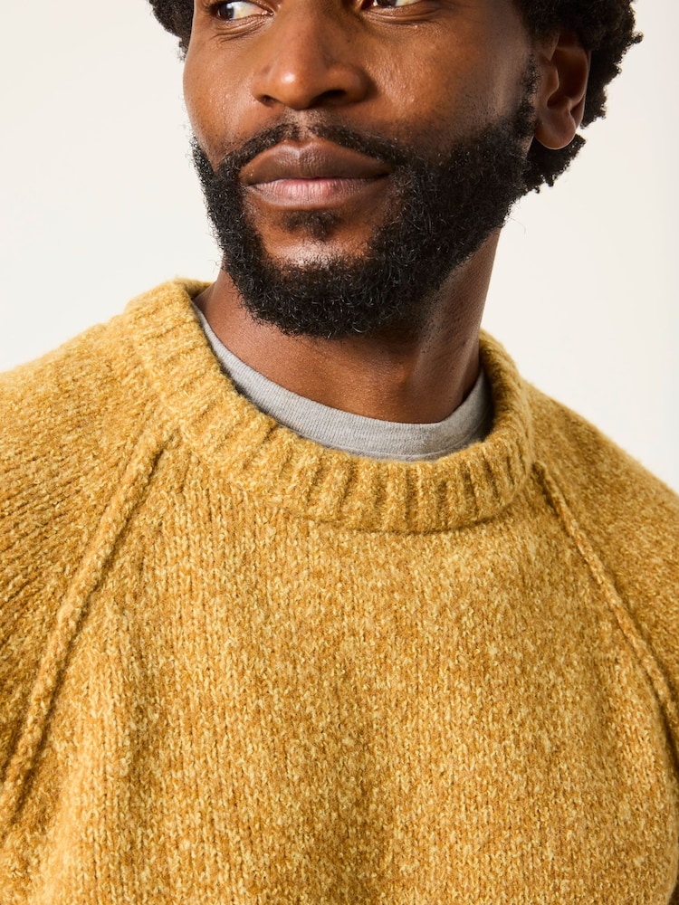 FatFace Deanston Yellow Crew Neck Jumper - Image 6 of 6