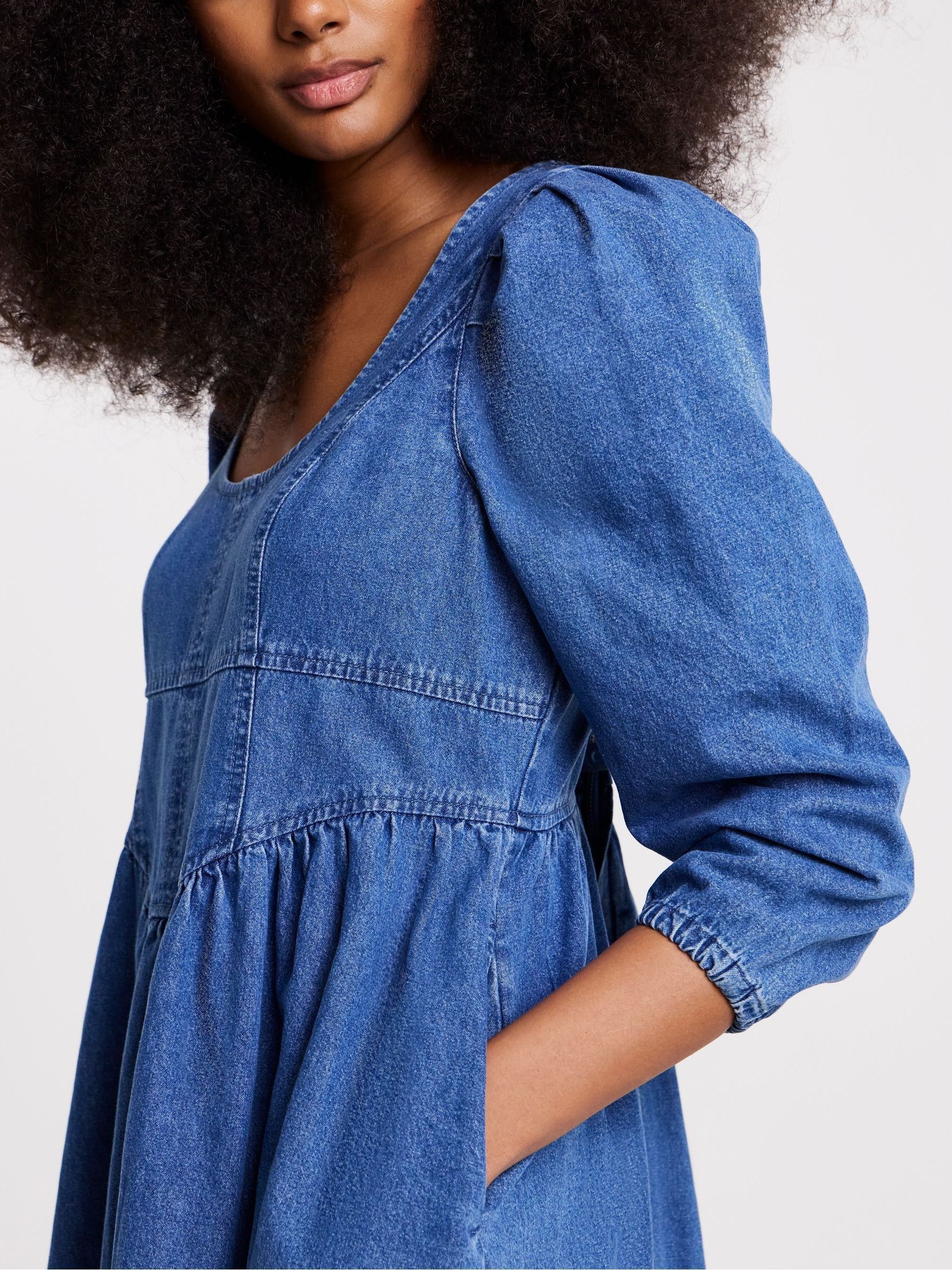 Buy Simply Be Blue Denim Midaxi Picnic Dress from Next USA