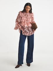 Simply Be Natural Chiffon Yoke Detail Prarie Blouse - Image 1 of 4